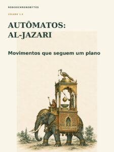 Capa do ebook Autômatos: Al-Jazari com o relógio do elefante