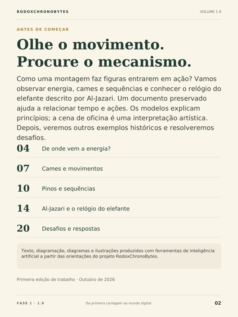 Sumário do ebook Autômatos: Al-Jazari