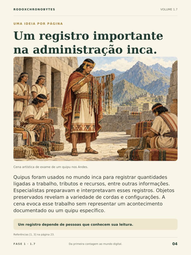 Página do ebook: o quipu como registro na administração inca.