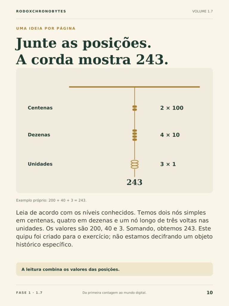 Página do ebook: juntando as posições, a corda mostra 243.